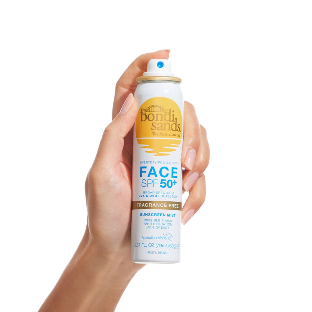 Bondi Sands Sunscreen Spray Mist Face SPF50+ Fragrance Free - 79 ml