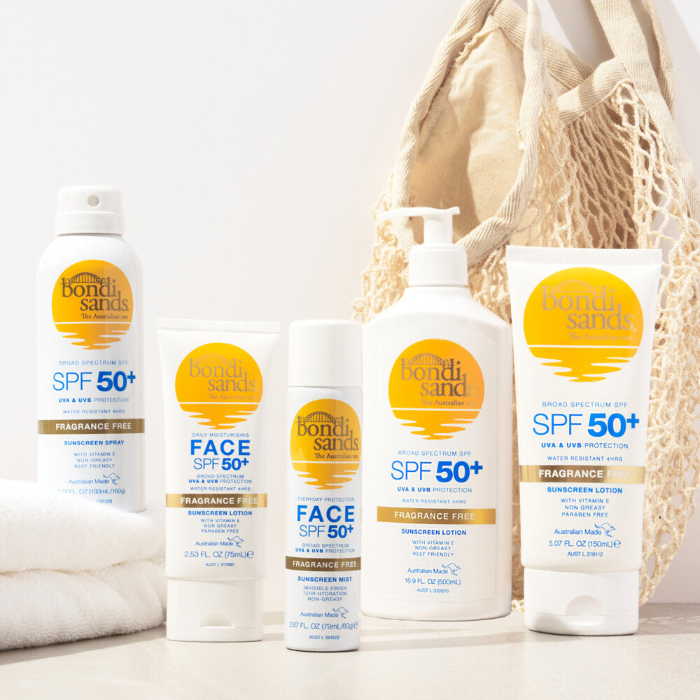 Bondi Sands Sunscreen Spray Mist Face SPF50+ Fragrance Free - 79 ml