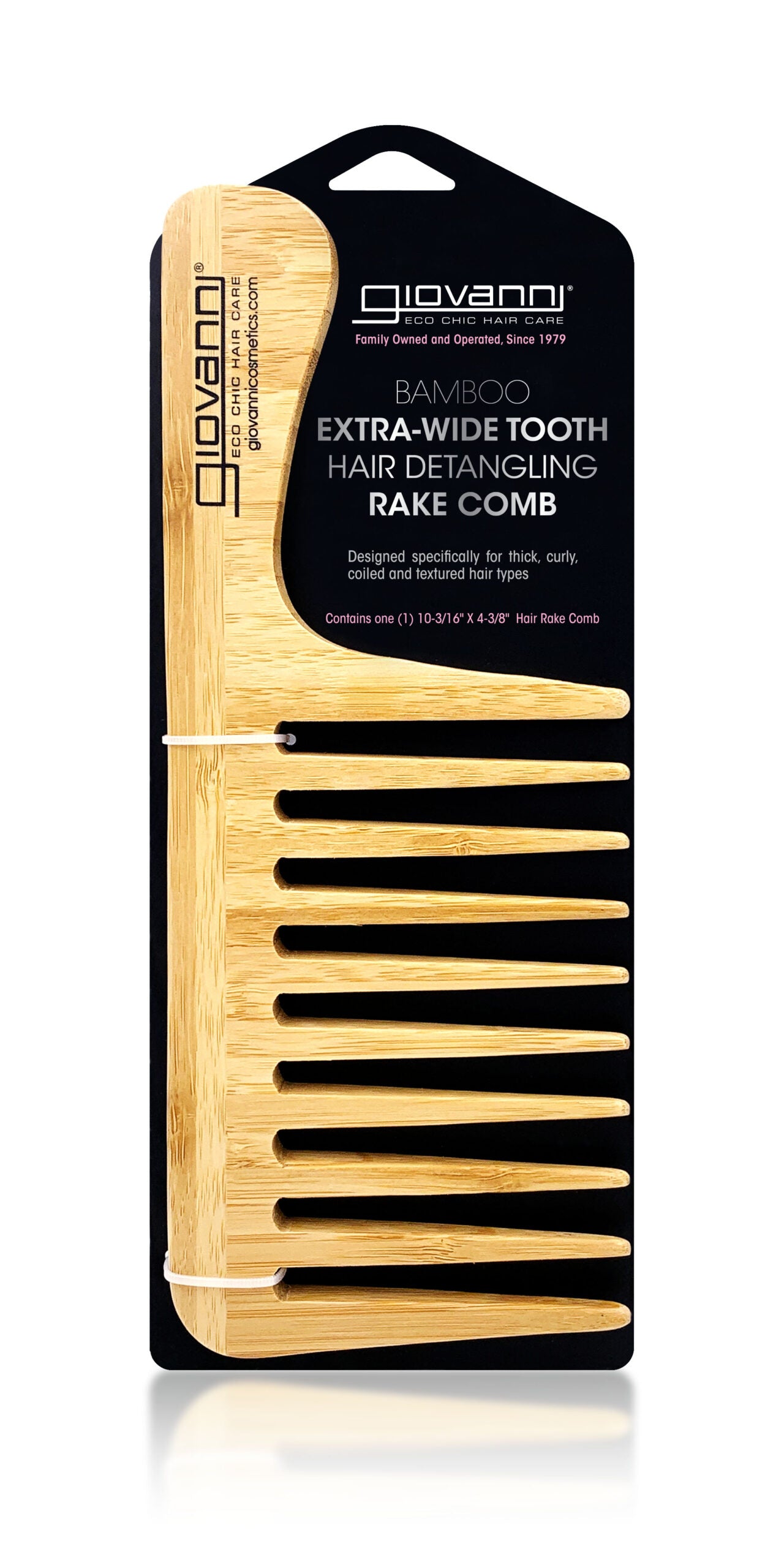 GC - Bamboo,Extra-Wide Tooth,Hair Detangling Rake Comb