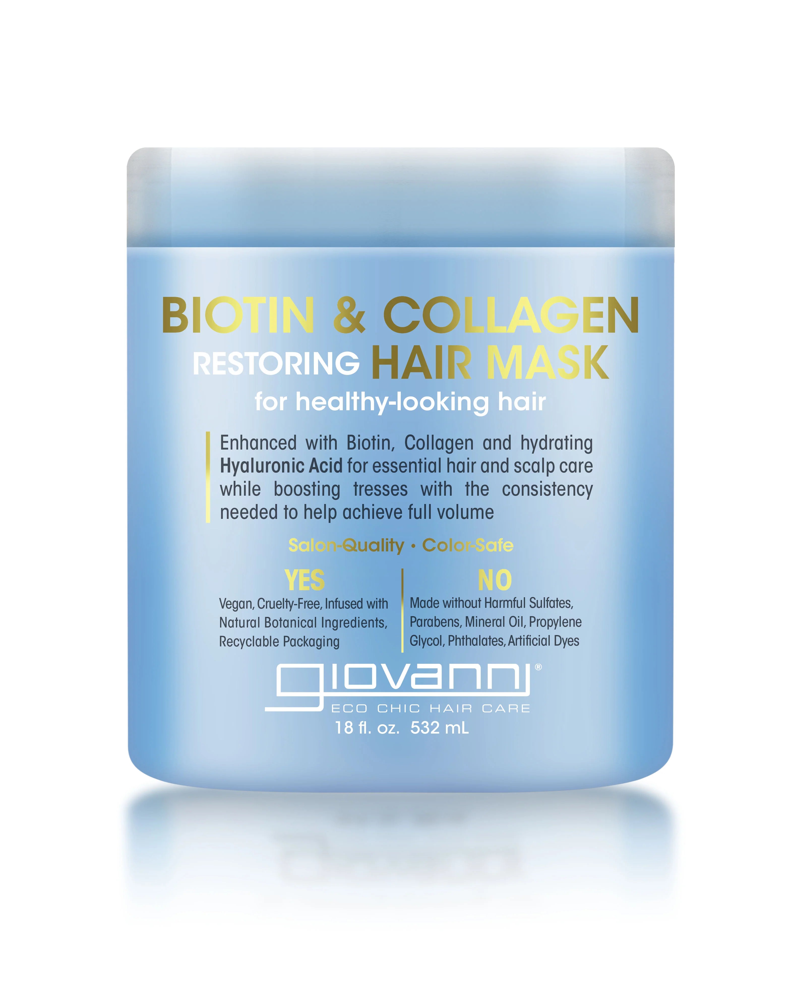 Giovanni Cosmetics - Masque capillaire réparateur à la biotine et au collagène