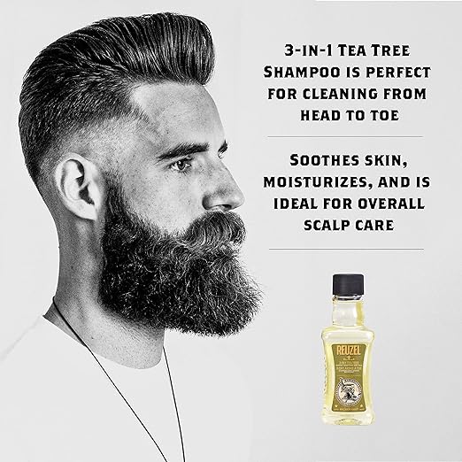 Reuzel - Shampoing 3-N-1 à l'arbre à thé - Après-shampoing et gel douche