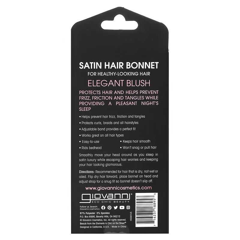 Giovanni Cosmetics - Elegante Satijnen (Slaap) Bonnet – Roze