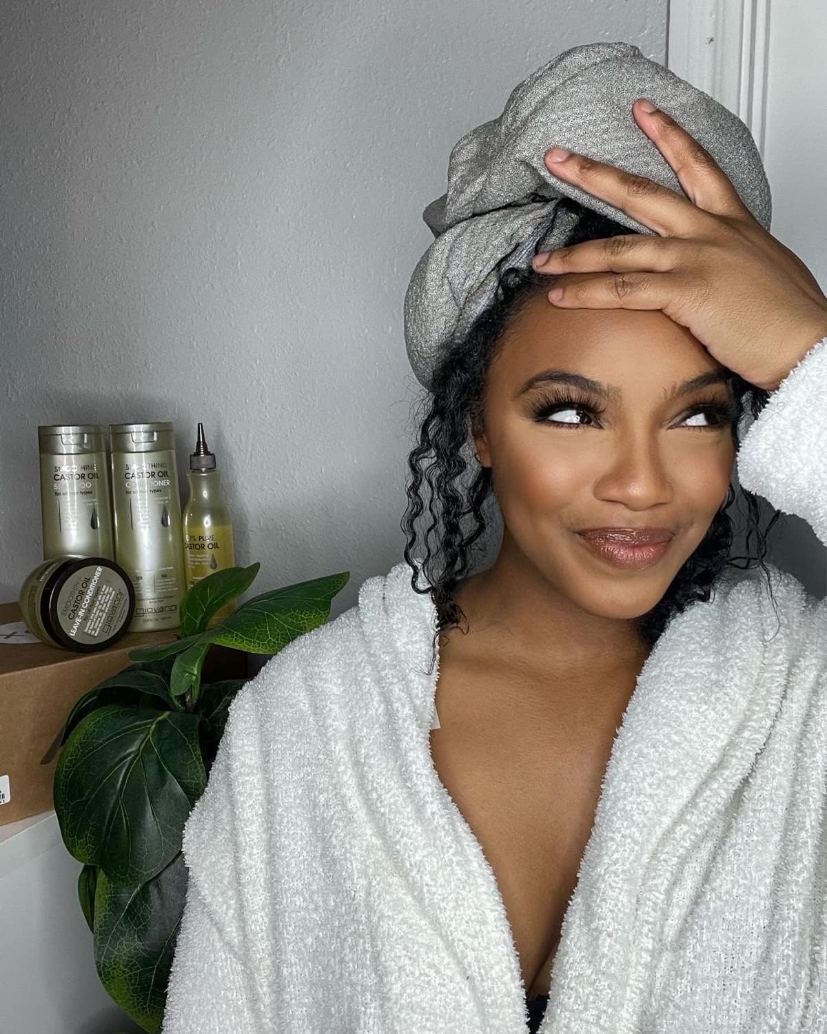 Giovanni Cosmetics - Sneldrogende Haarhanddoek (Quick Dry Hair Turban) – Grijs