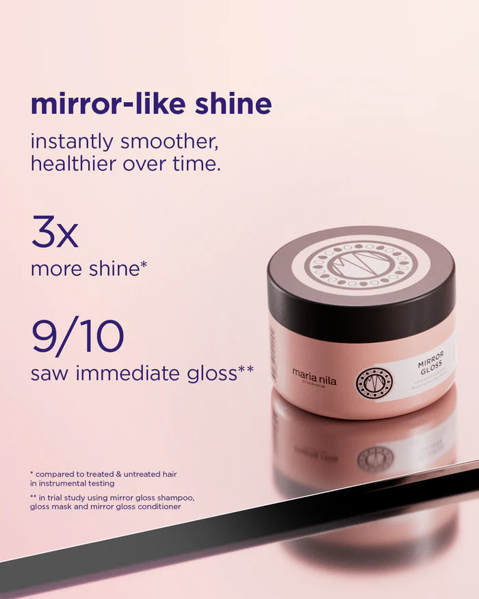 Maria Nila Mirror Gloss Masque - haarmasker dat pluis temt en de haarschubben verzegelt
