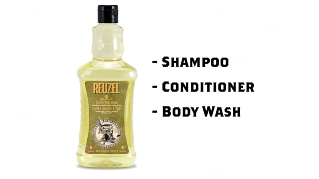 Reuzel - Shampoing 3-N-1 à l'arbre à thé - Après-shampoing et gel douche