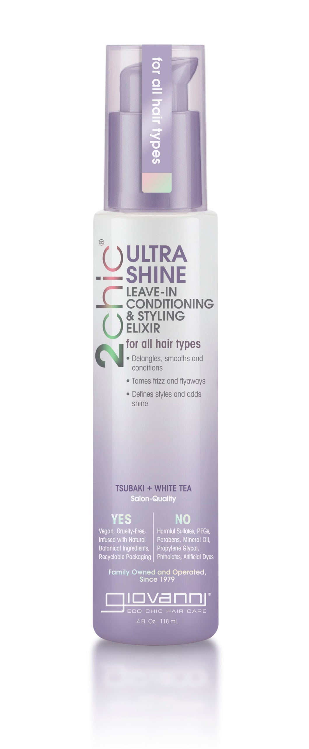 Giovanni Cosmetics 2chic - Ultra-Shine Leave-In Conditioning & Styling Elixir with Tsubaki & White Tea 118 ml