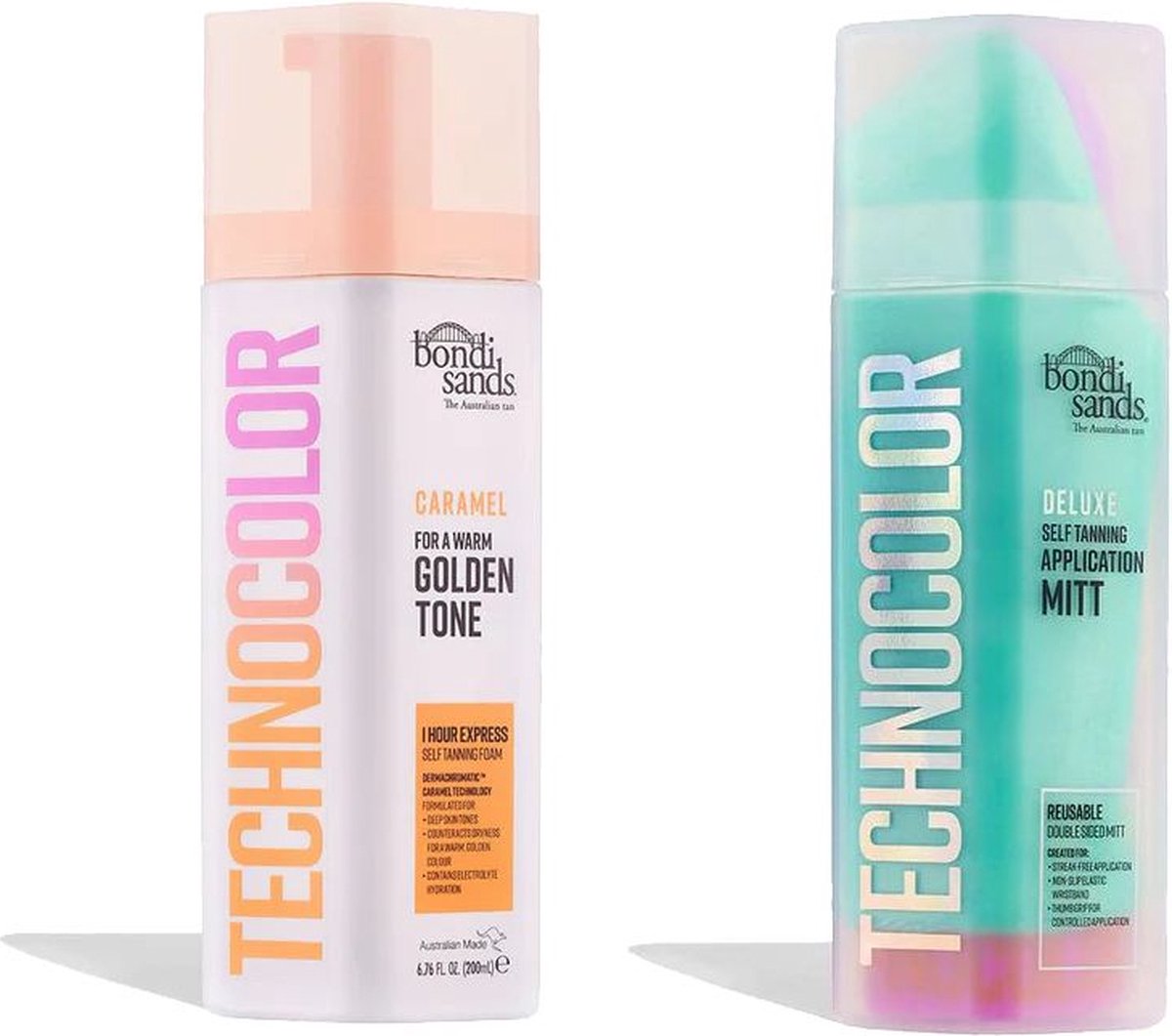 Bondi Sands Technocolor Mousse Autobronzante Express 1 Heure - Caramel - 200 ml + Gant d'Application Technocolor