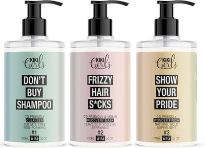 KIKI CURLS 3x 750ml combi set #1 cleanser #2 mask #3 wonder finish
