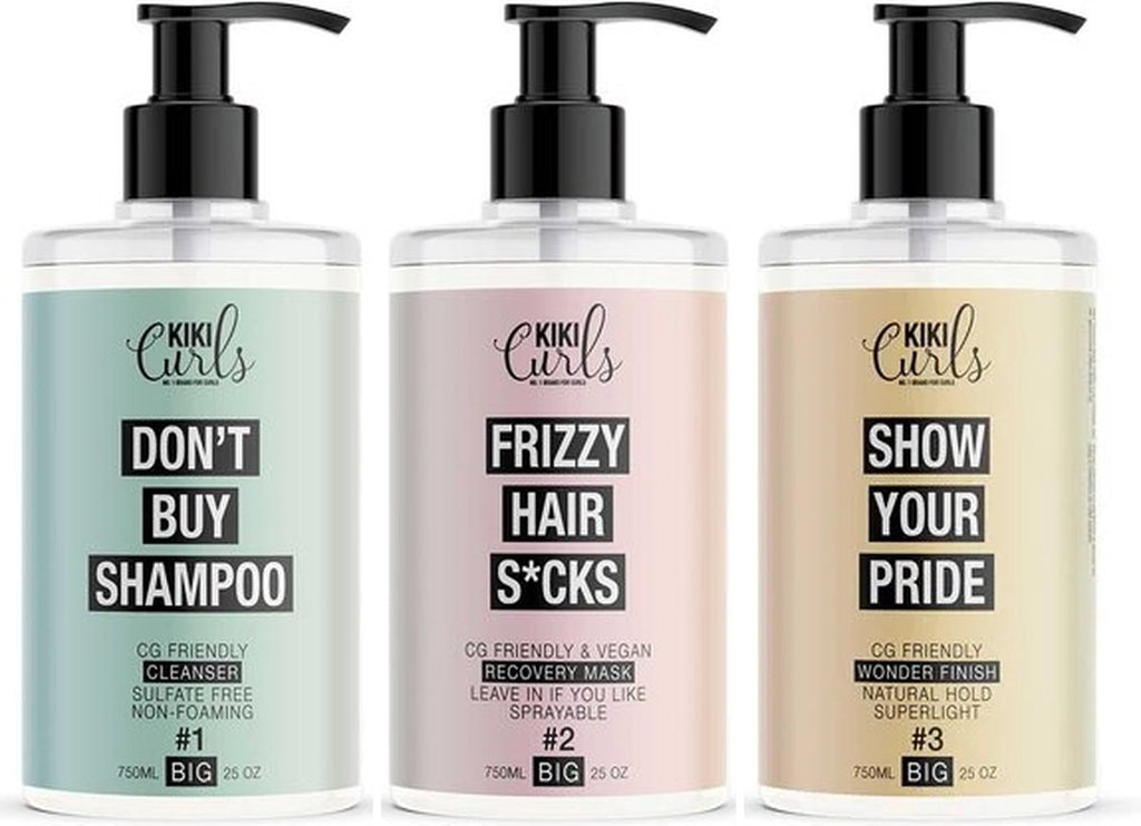 KIKI Curls Combi set BIG ( #1 Cleanser, #2 Mask, #3 Wonder finish)- 3x 750ml