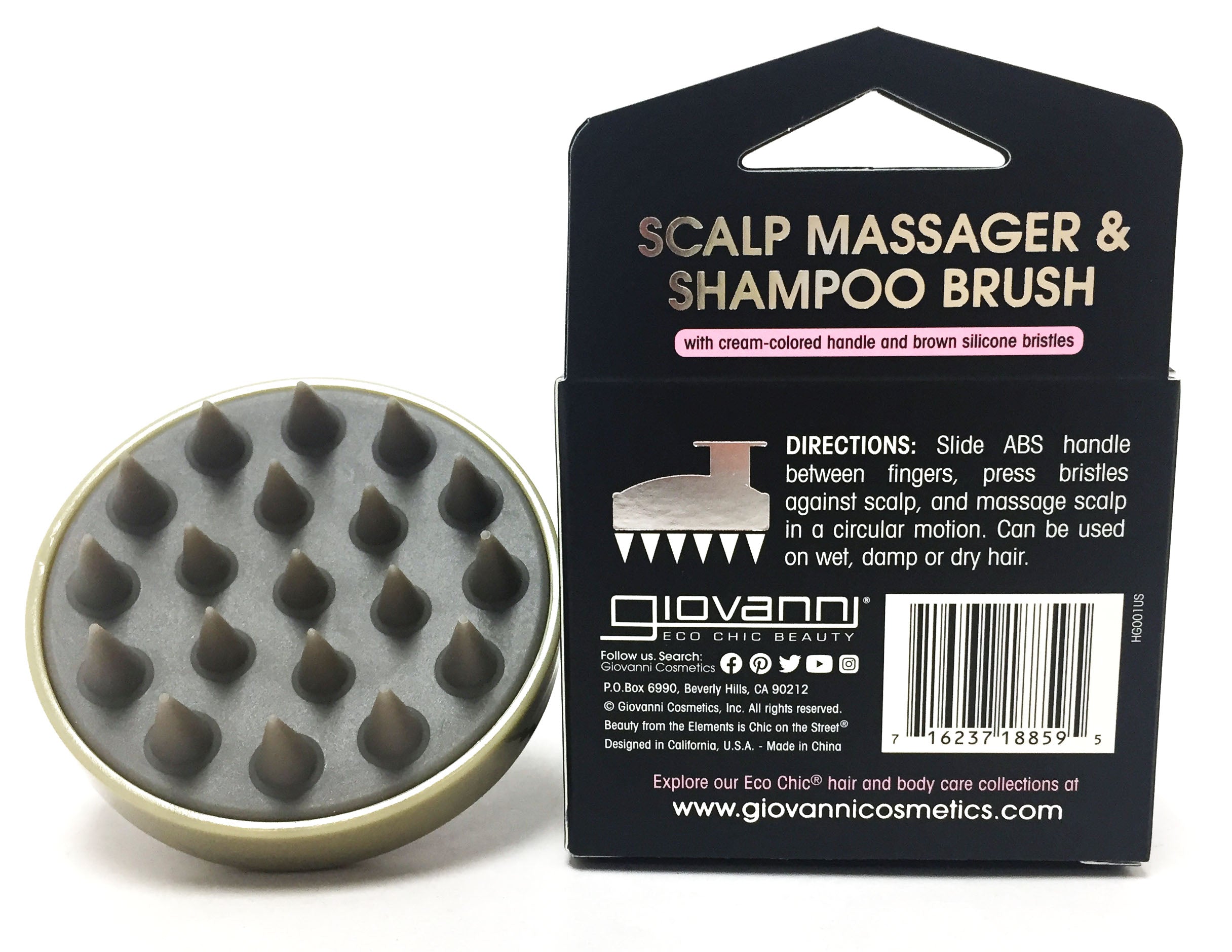 Giovanni Cosmetics - Brosse de massage pour cuir chevelu et shampoing