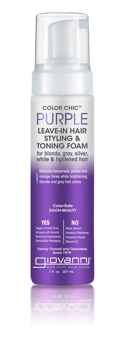 Giovanni Cosmetics - Color Chic Purple Leave-In Hair Styling & Toning Foam - 207ml