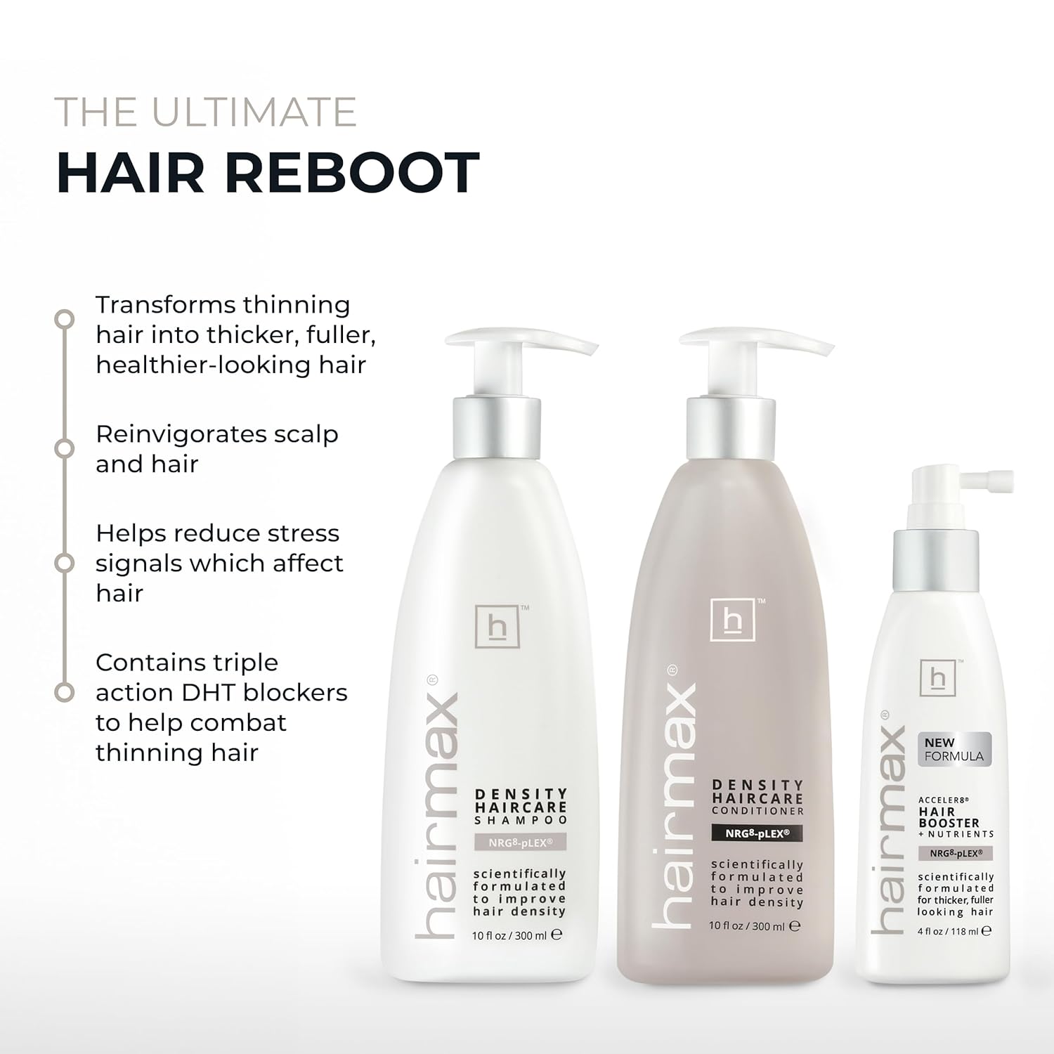 Coffret Booster de Densité HairMax (Shampooing + Après-Shampooing + Booster)