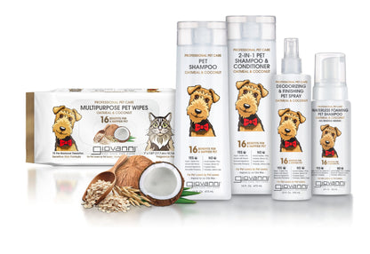 Giovanni Cosmetics - Lingettes professionnelles multi-usages pour animaux de compagnie - Avoine et noix de coco (75 pièces)