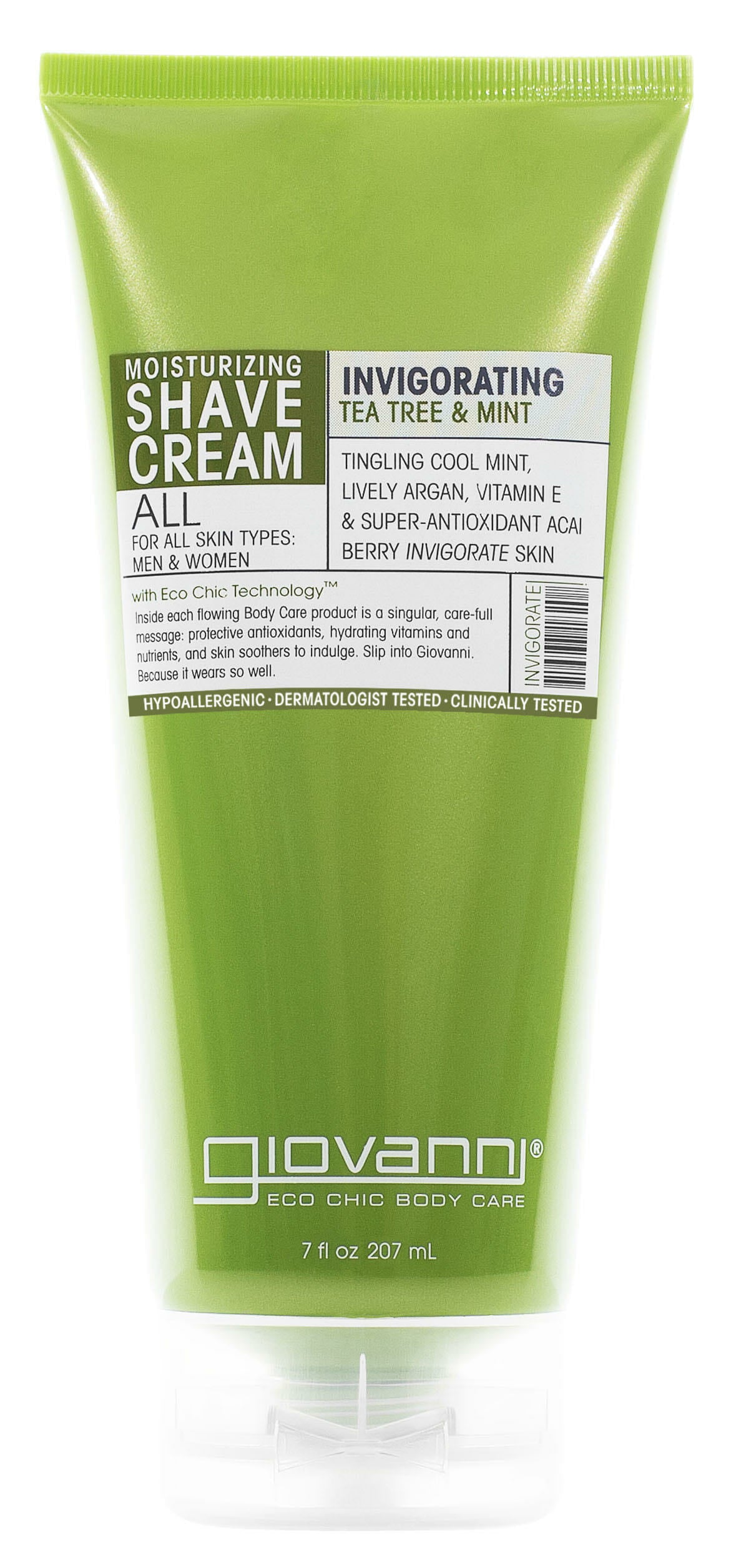 Giovanni Cosmetics - Crème à Raser Hydratante Arbre à Thé &amp; Menthe (Revigorante) - 207 ml