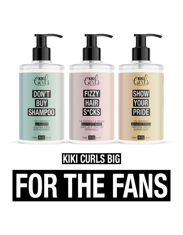 KIKI Curls Combi set BIG (#1 Nettoyant, #2 Masque, #3 Wonder finish) - 3x 750ml