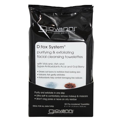 Giovanni Cosmetics - Facial Cleansing Towelettes Giovanni Cosmetics - D:Tox System® (Purifying & Exfoliating) 30 st