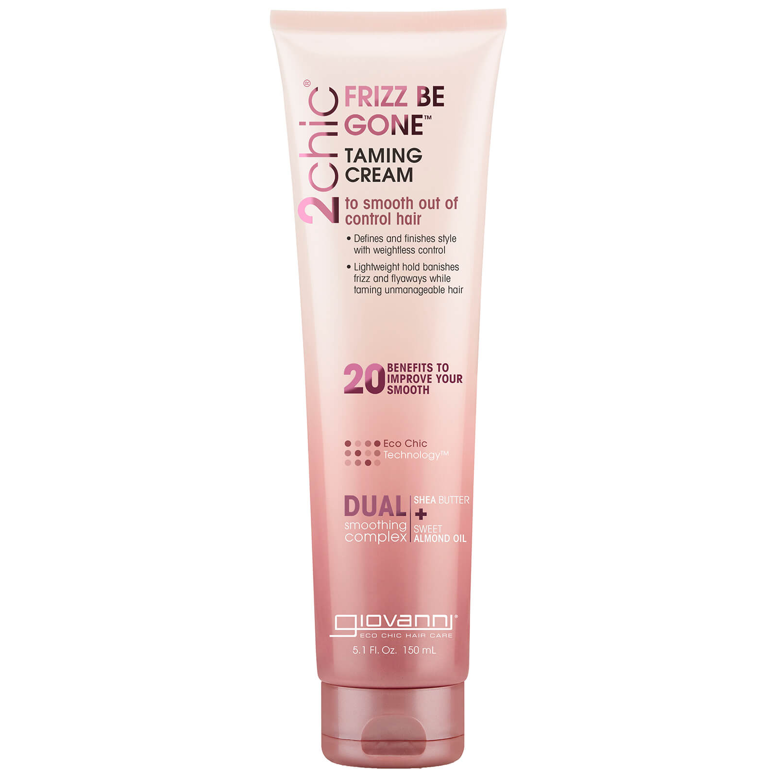 Giovanni Cosmetics - 2chic® - Frizz Be Gone Masque Capillaire Lissant au Beurre de Karité et à l'Huile d'Amande Douce 150 ml