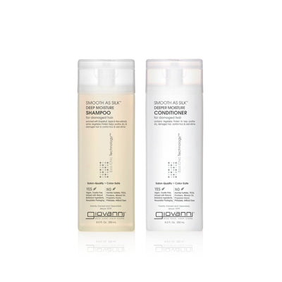 Giovanni Cosmetics - Smooth as Silk Hair Care Set - Shampoing et après-shampooing pour cheveux abîmés
