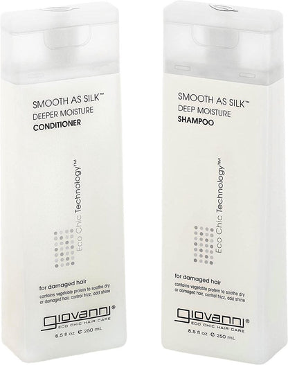 Giovanni Cosmetics - Smooth as Silk Hair Care Set - Shampoing et après-shampooing pour cheveux abîmés