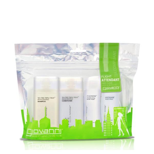 Giovanni Cosmetics -- Tea Tree Triple Treat Flight Attendant First Class Hair & Body Kit 4 x 60 m